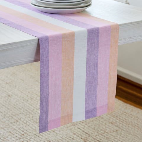 Linen Table Runner - Gelato Stripe