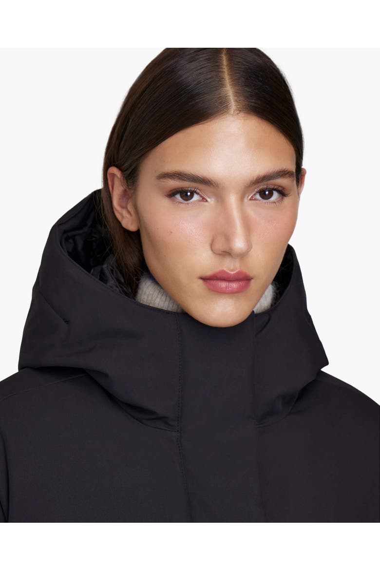 INES | Hooded Down Winter Jacket, Alternate, color, Black