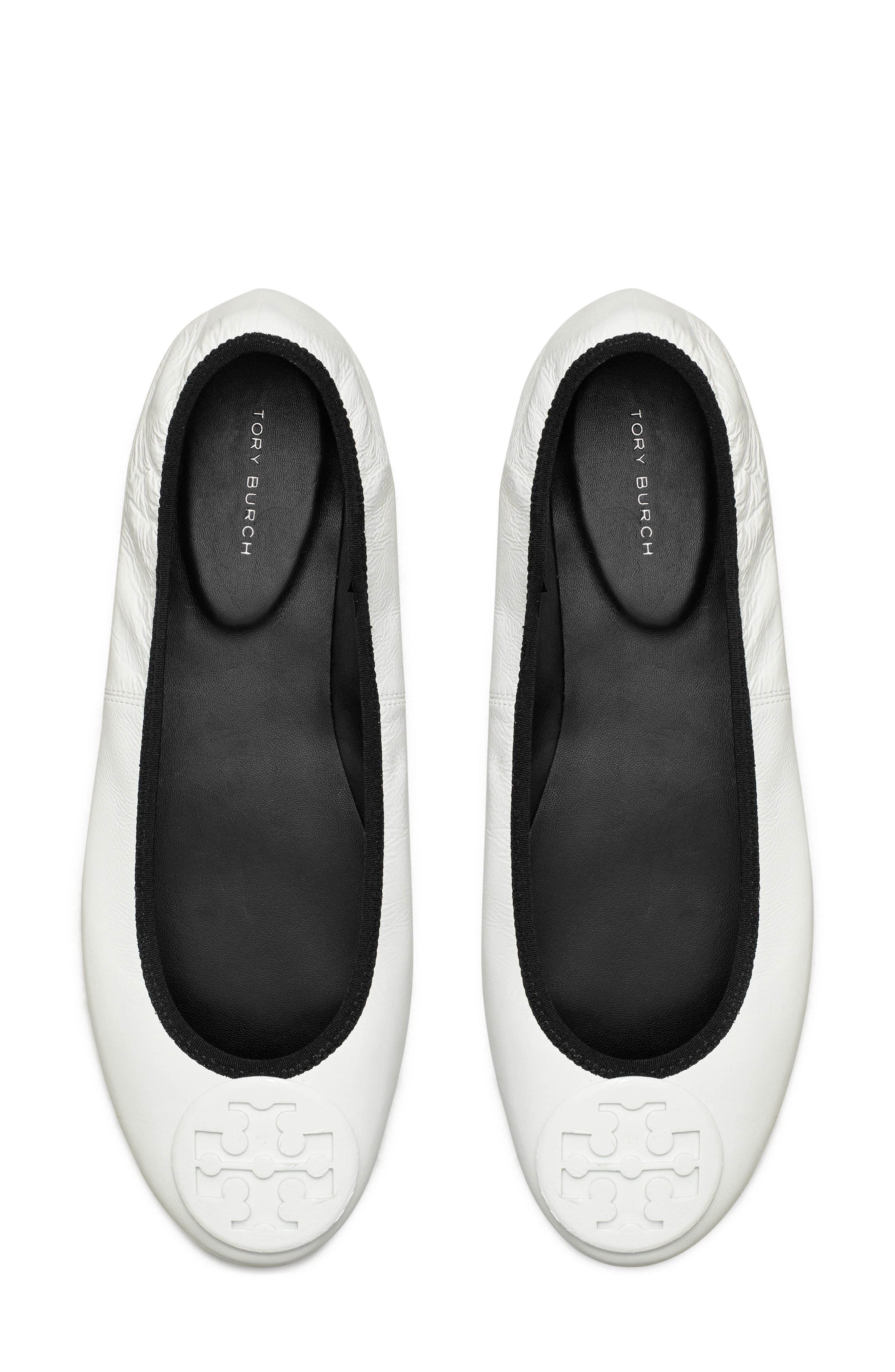 Tory Burch Reva Ballet Flat, Alternate, color, Optic White / Optic White