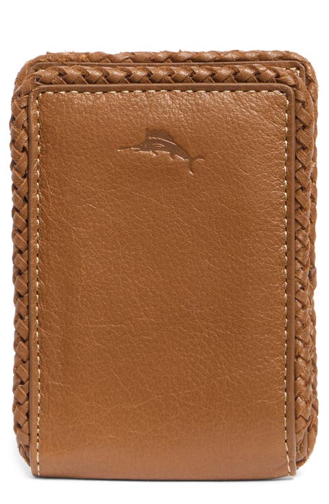 Braided Edge Leather Bifold Wallet