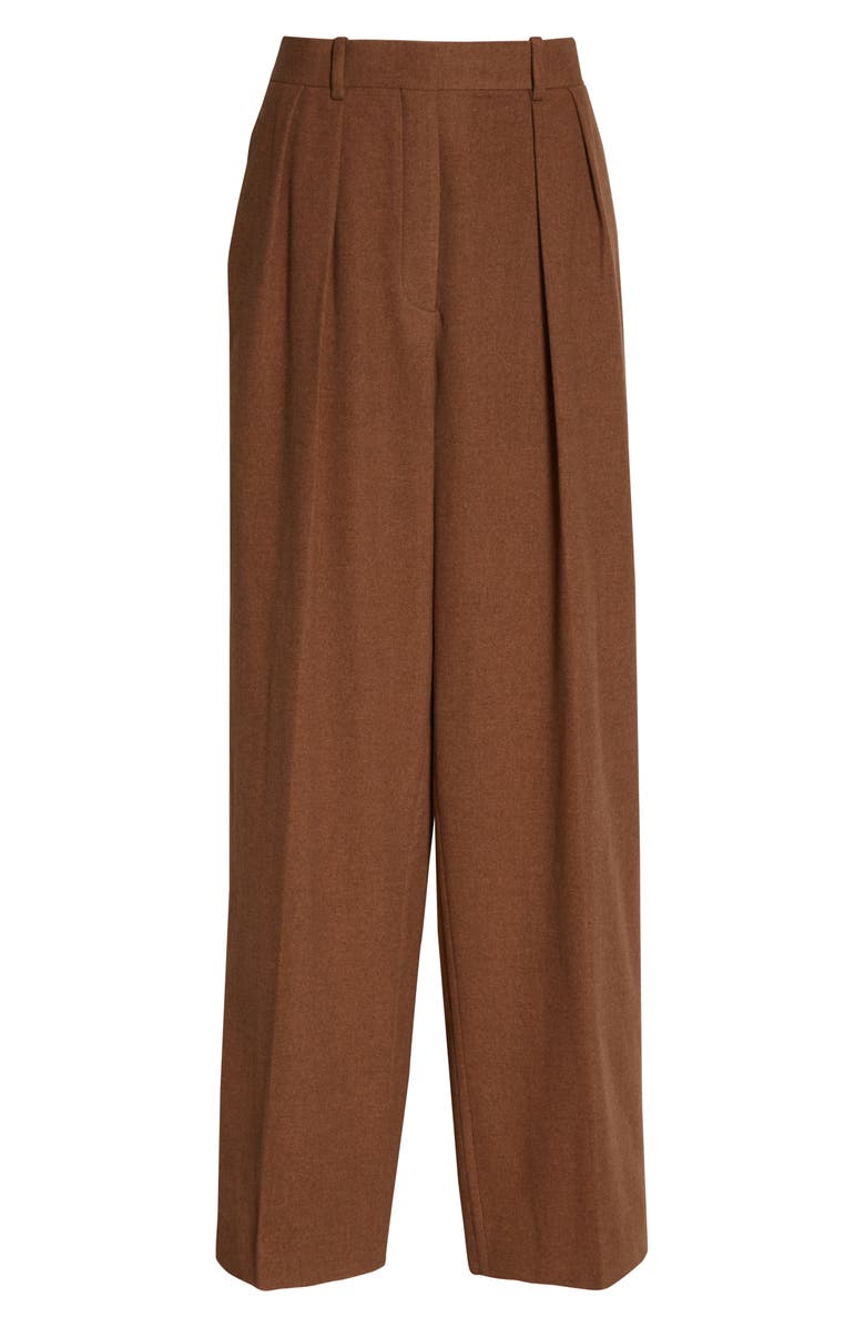 The Row Igor Pleated High Waist Silk & Cashmere Pants, Alternate, color,