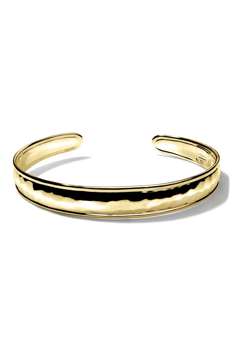 Goddess Hammered Bangle, Main, color, YELLOW GOLD