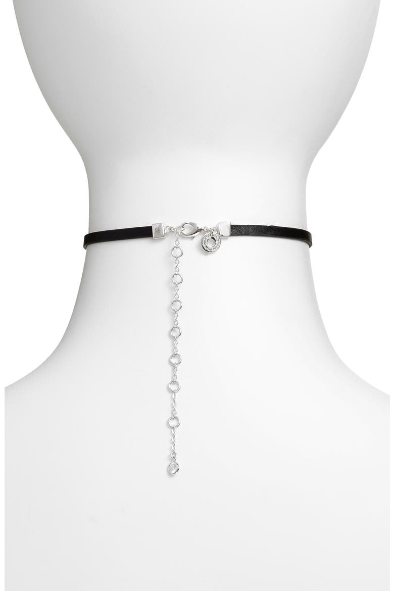 Three Starburst Choker, Alternate, color, CLEAR/SILVER
