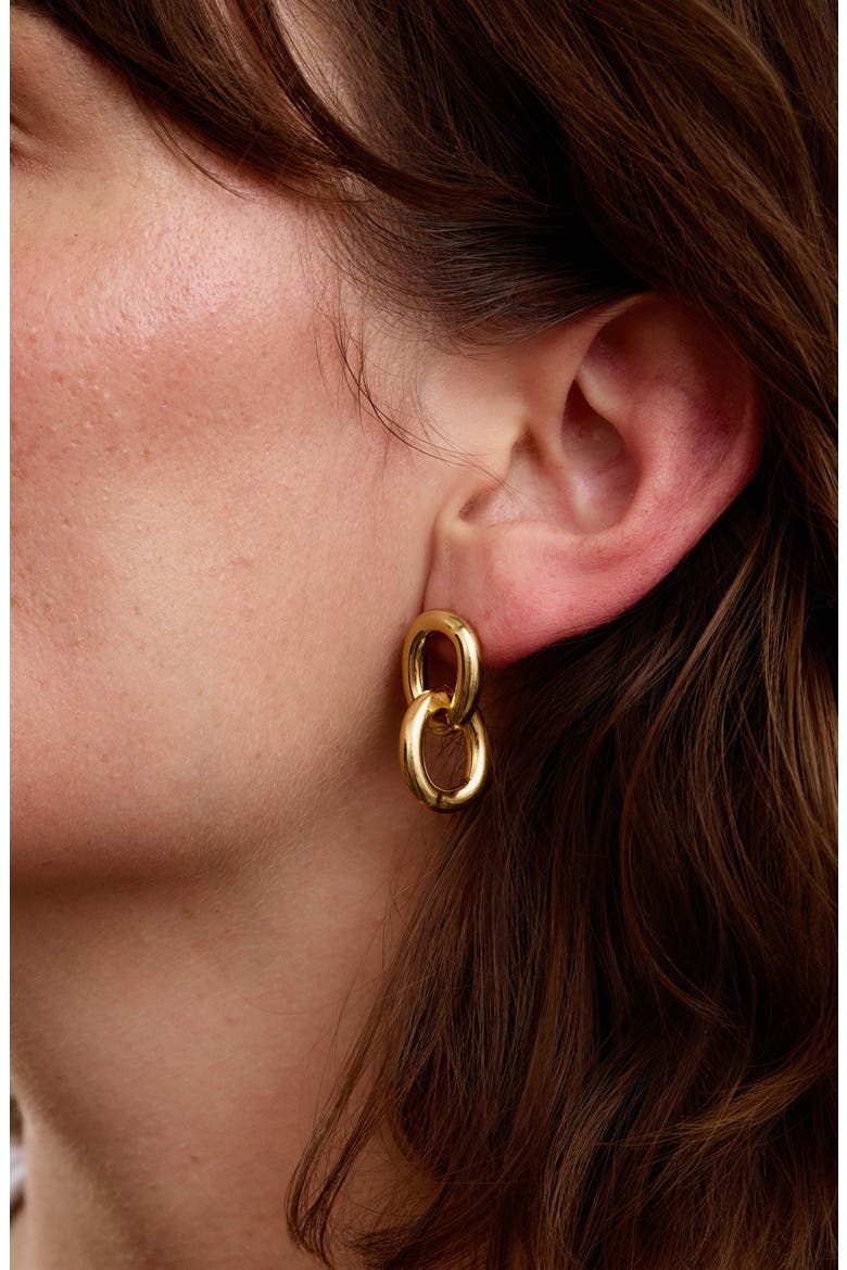 Clara Link Drop Earrings, Alternate, color, GOLD