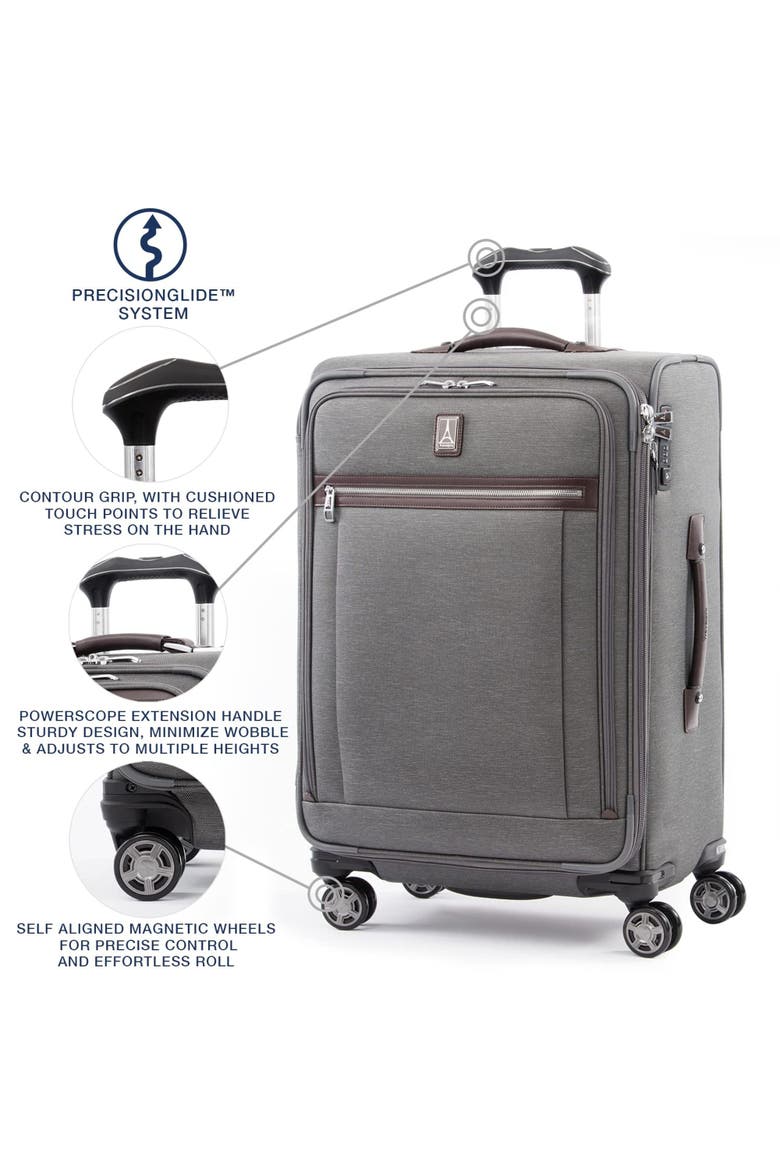 Platinum Elite Softside Expandable Medium 25-Inch Checked Luggage, Alternate, color, Vintage Grey