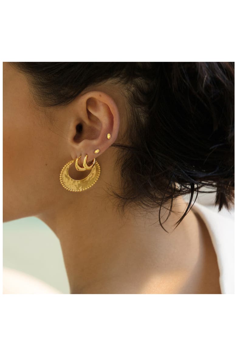 Deia Beaded Hoop Earrings, Alternate, color, YELLOW GOLD