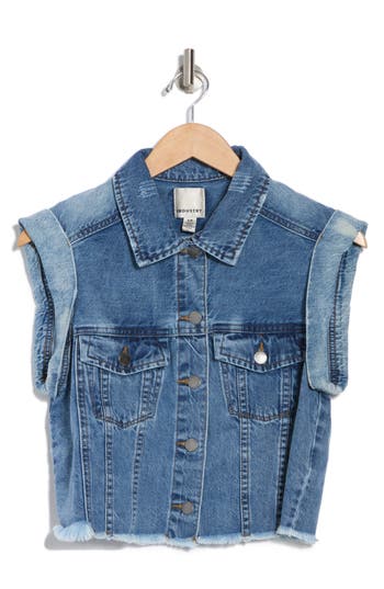 Industry Republic Clothing Cuffed Fray Hem Denim Vest