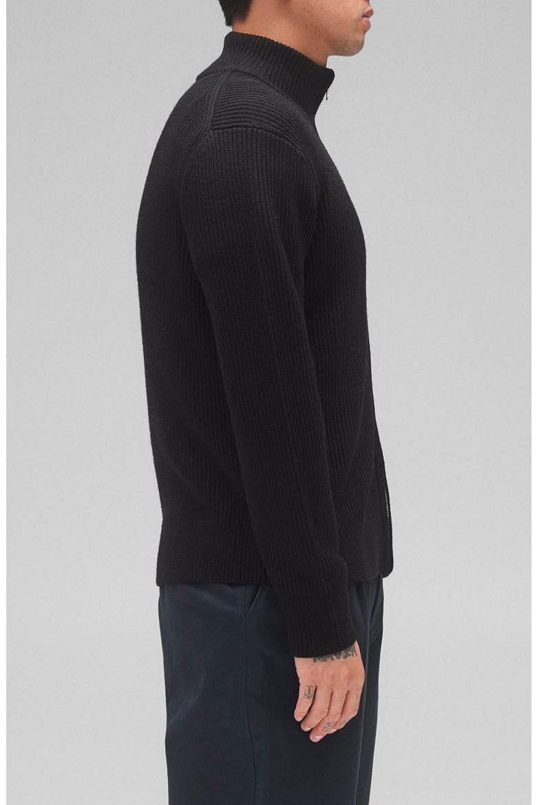 Vinnie Rib Merino Wool Track Jacket, Alternate, color, BLACK