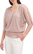 Chaus Metallic V-Neck Blouse