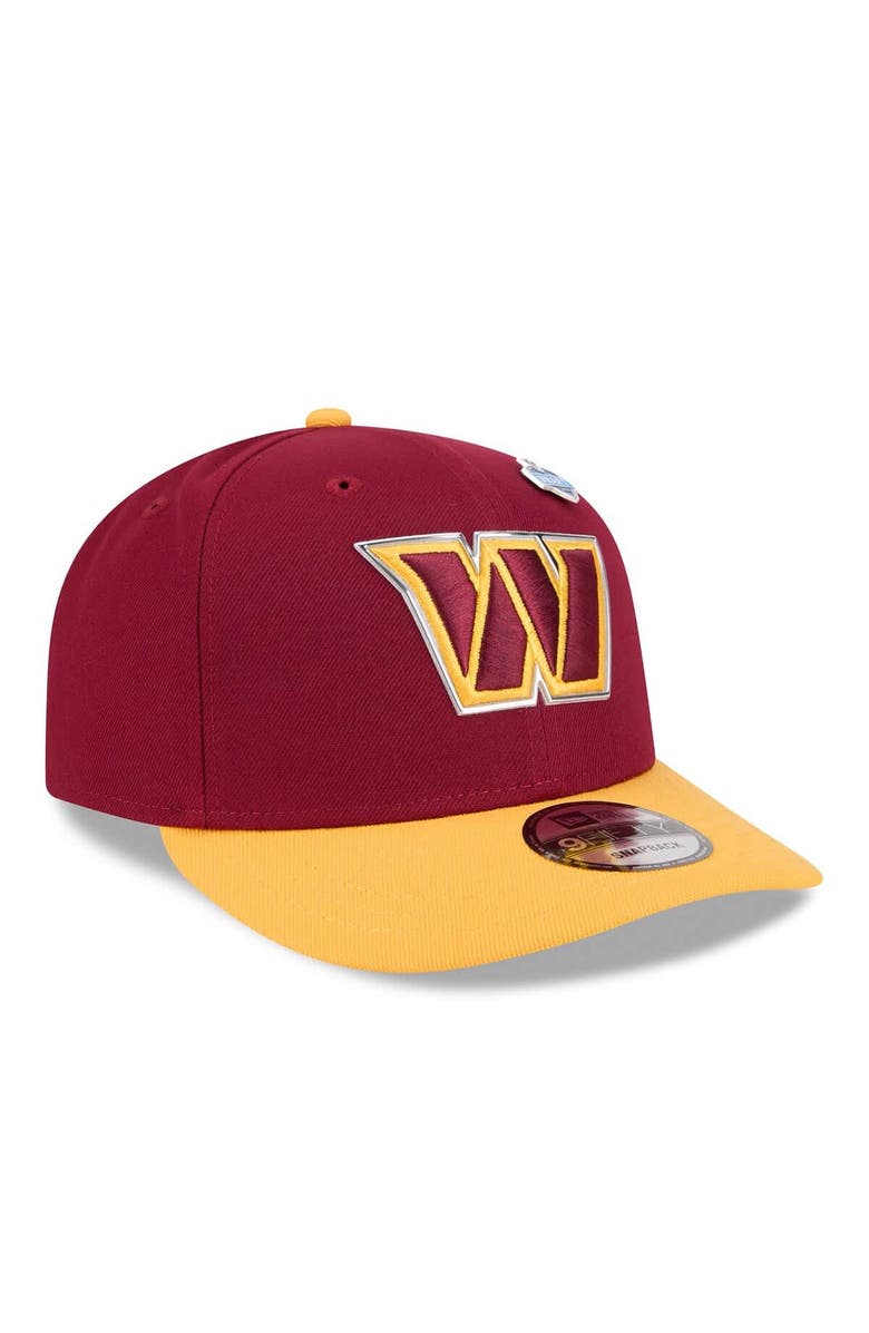 New Era Men's New Era  Burgundy/Gold Washington Commanders 2026 NFL Draft On Stage Pre-Curved 9FIFTY Snapback Hat, Alternate, color, Burgundy