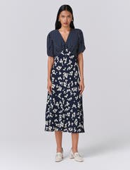 Ghost London Lulu V-neck Midi Dress