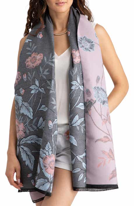 SAACHI Floral Pattern Reversible Scarf