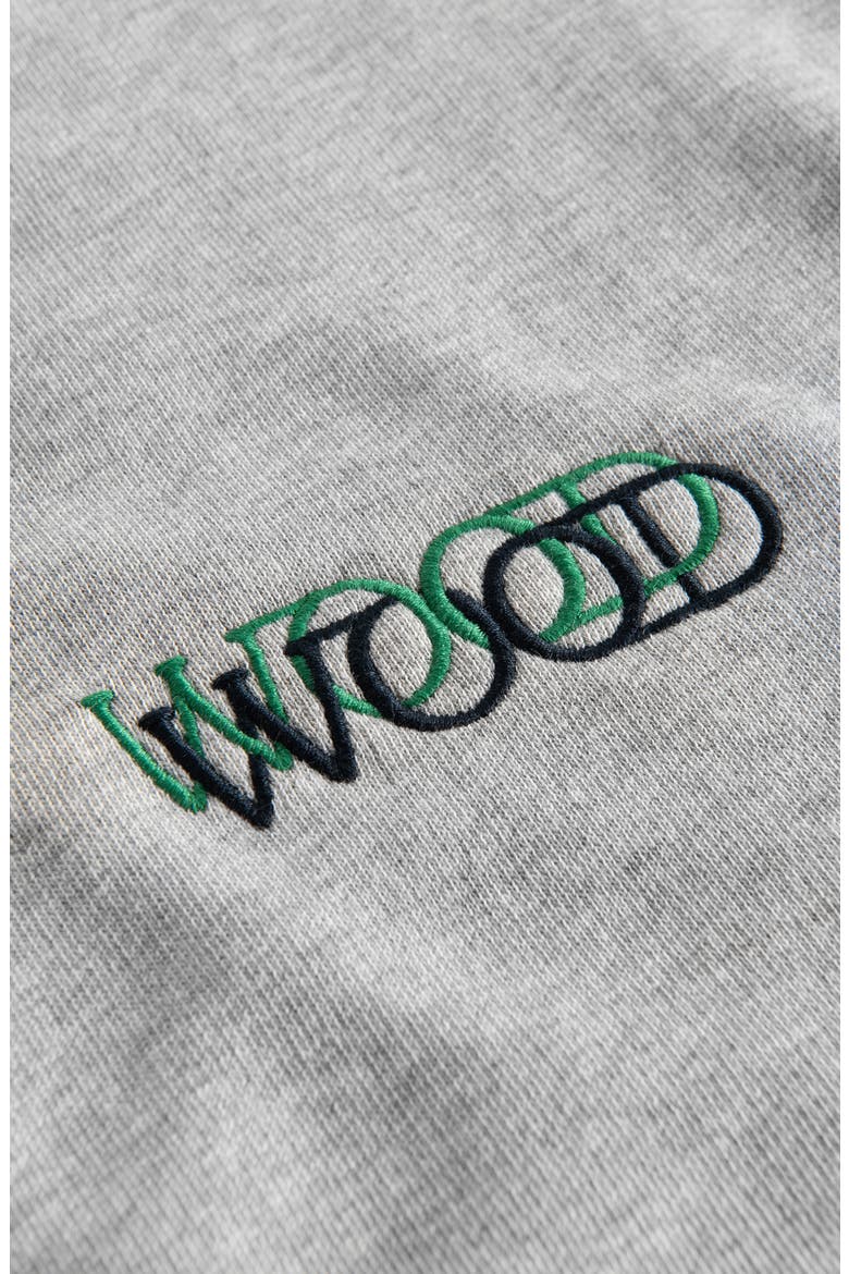 Hugh Oversize Embroidered Logo Organic Cotton Crewneck Sweatshirt, Alternate, color, GREY MELANGE