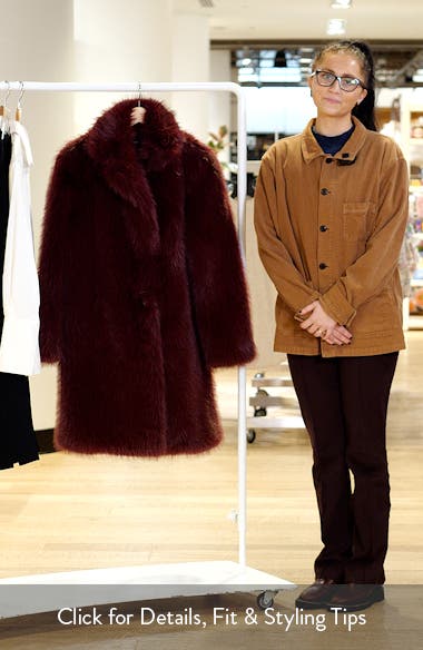 Bernardo Faux Fur Mid Length Coat (Women) | Nordstrom
