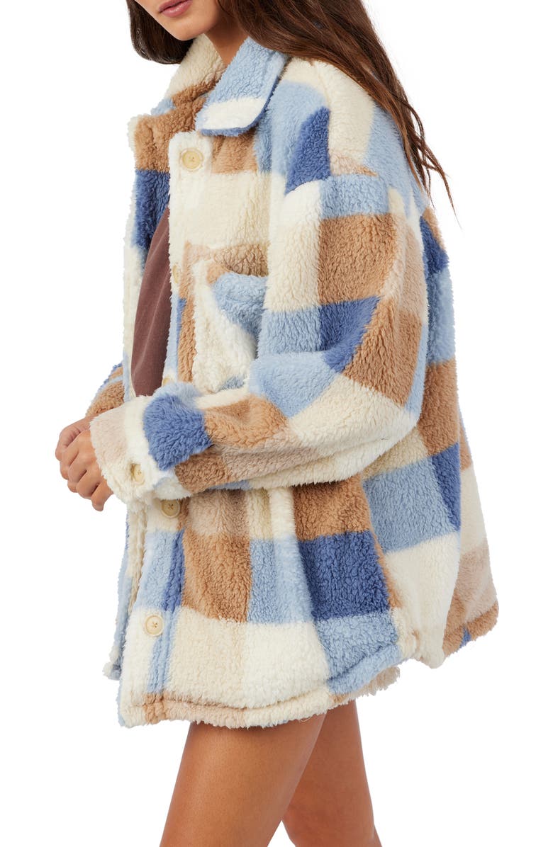 O'Neill Heather Plaid Fleece Shirt Jacket, Alternate, color,