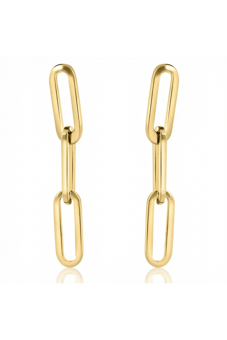 14k Gold Clip Dangle Women's Earrings 3/4" Tall, Main, color, 14k Yellow Gold