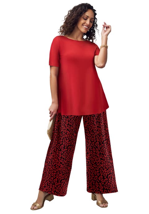 Stretch Knit Boatneck Swing Tunic