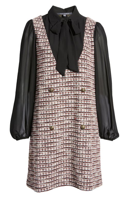 Julia Jordan Long Sleeve Tweed Minidress In Multi