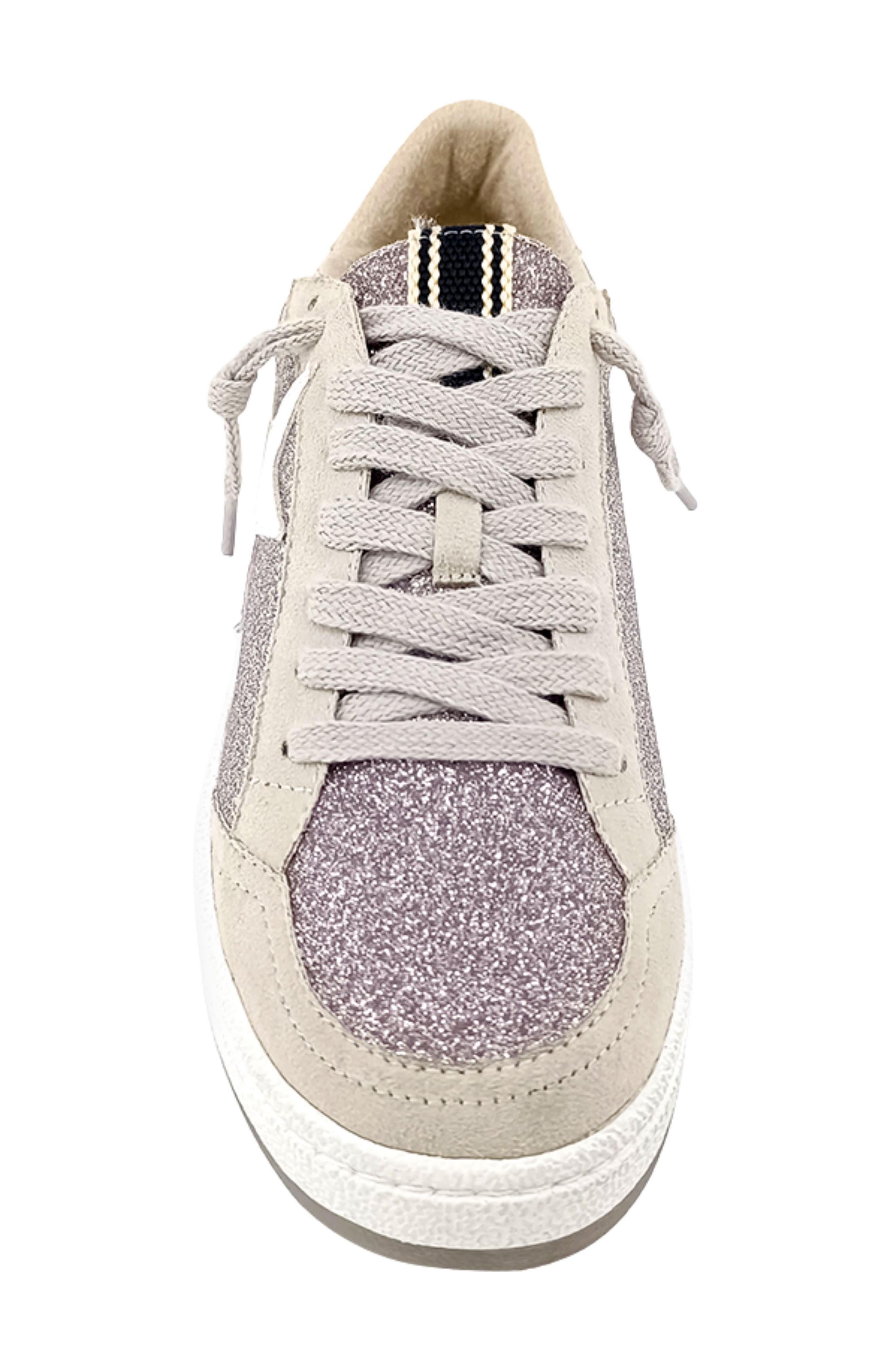 SHUSHOP Paz Low Top Sneaker, Alternate, color, Pewter Glitter