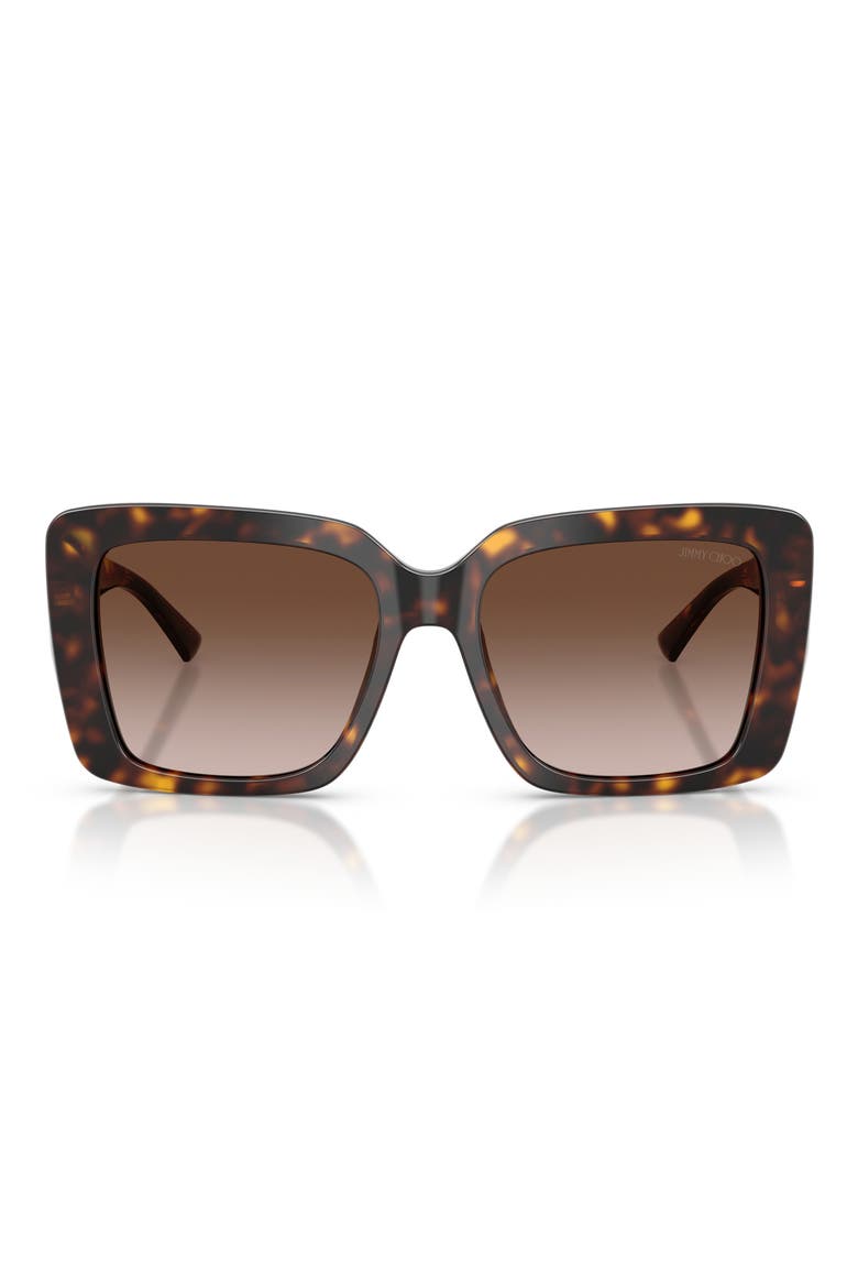 54mm Gradient Square Sunglasses, Main, color, HAVANA / BROWN GRADIENT