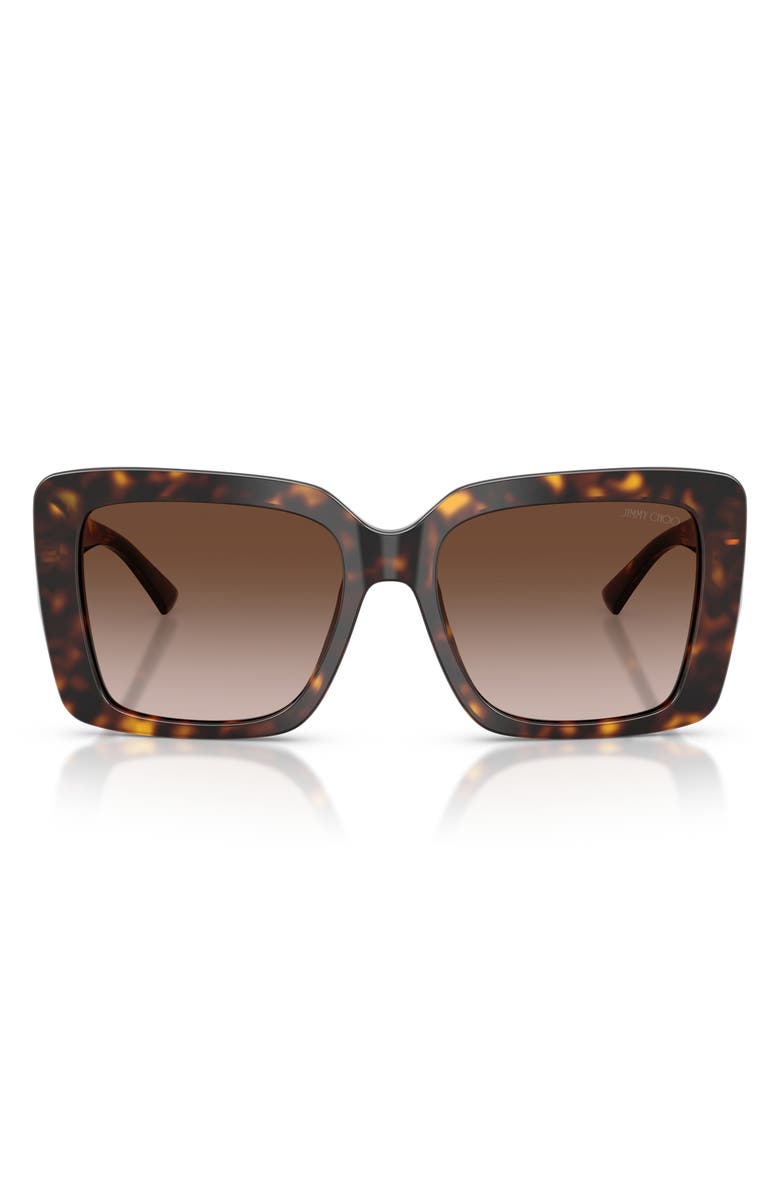 Jimmy Choo 54mm Gradient Square Sunglasses, Main, color, Havana / Brown Gradient