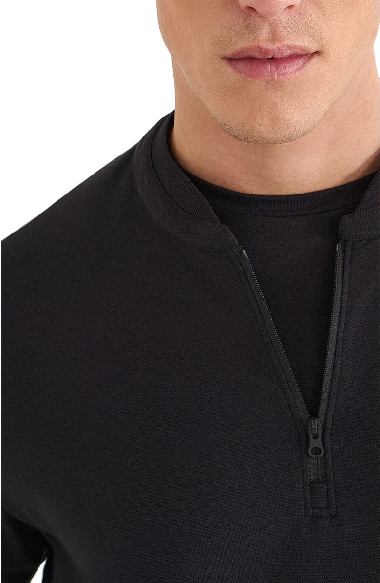 URBAN PERFORMANCE Pima Cotton Tech Piquet High Neck Polo, Alternate, color, Black