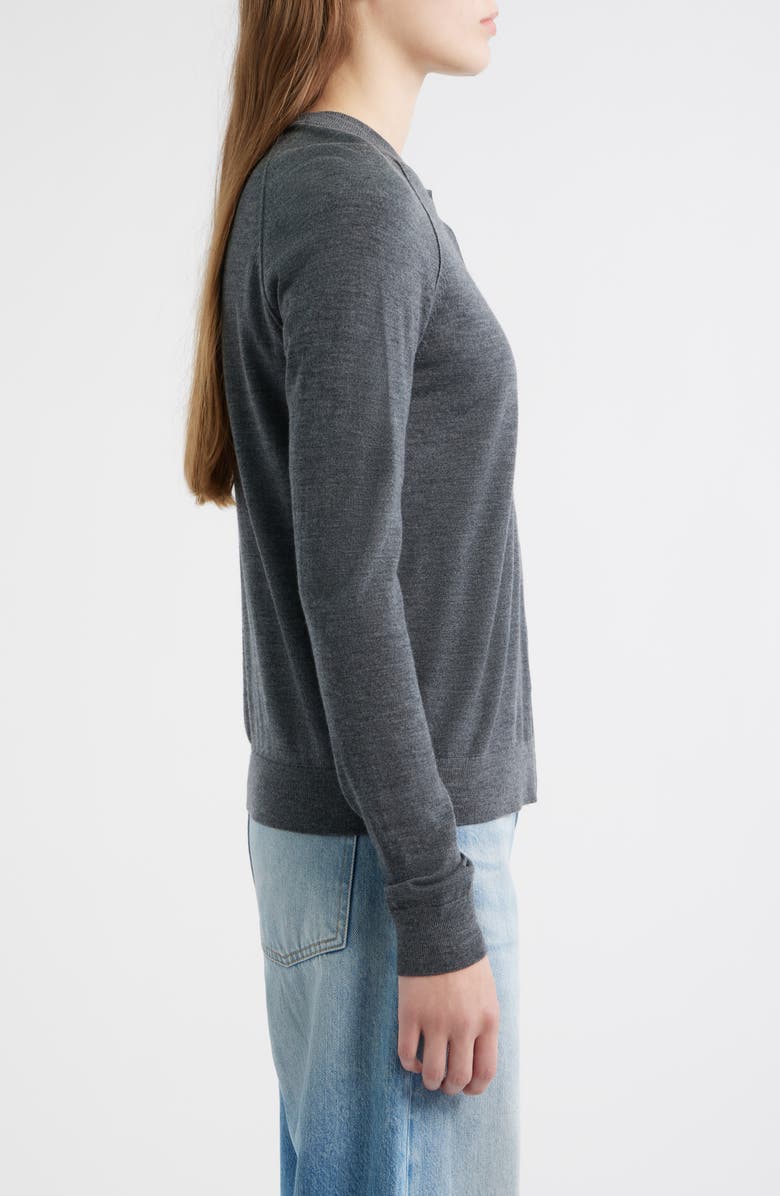 BOSS Fonami Virgin Wool Cardigan, Alternate, color, Charcoal Melange