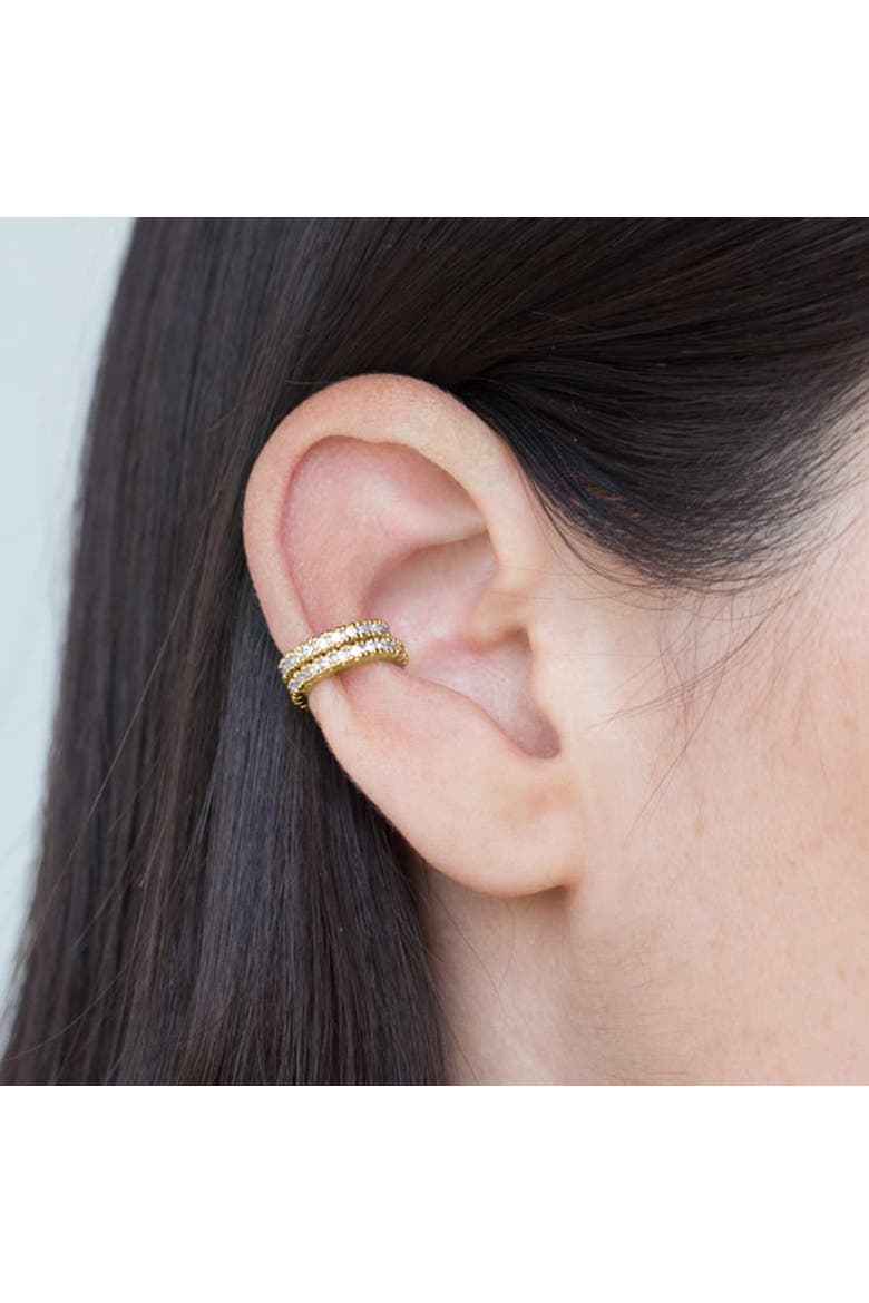 Pavé Gold Ear Cuff, Alternate, color, Gold