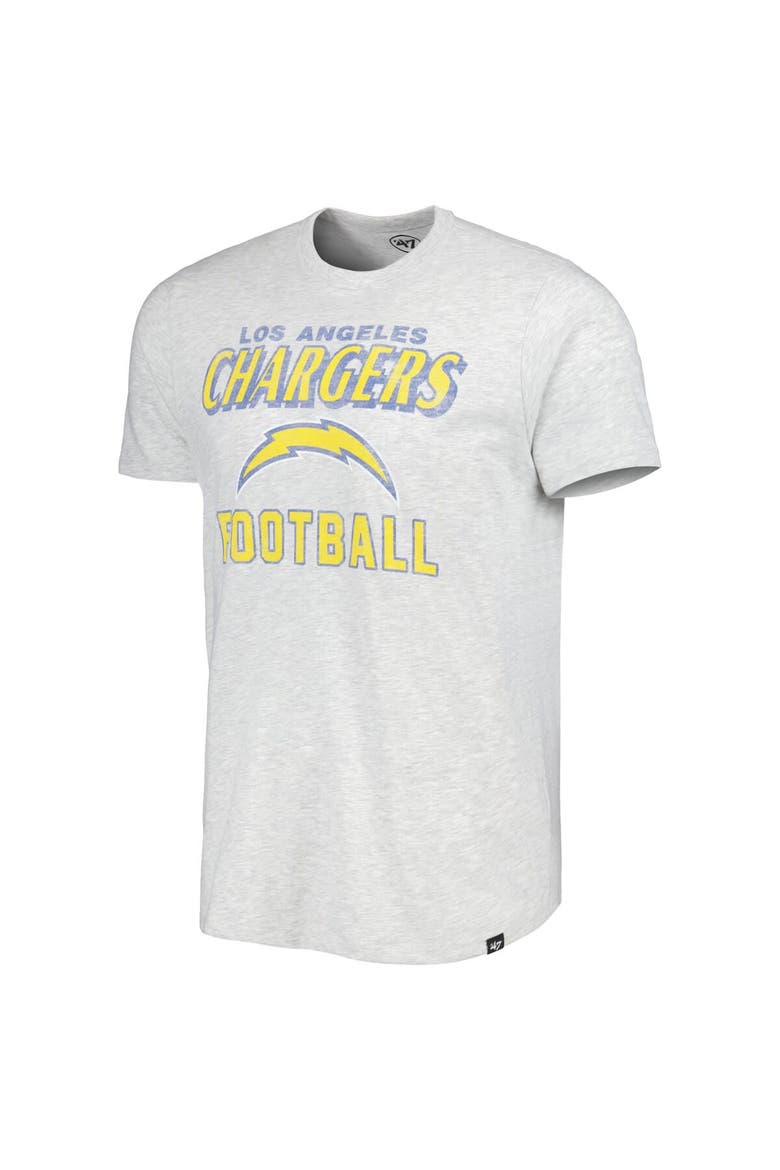 Men's '47 Heathered Gray Los Angeles Chargers Dozer Franklin Lightweight T-Shirt, Alternate, color, Gray