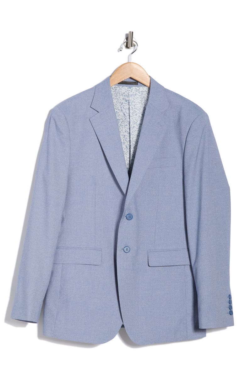 Tahari Slim Fit Plaid Sport Coat, Alternate, color, Blue