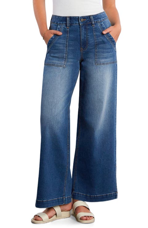 Jackie Side Slit High Waist Wide Leg Jeans