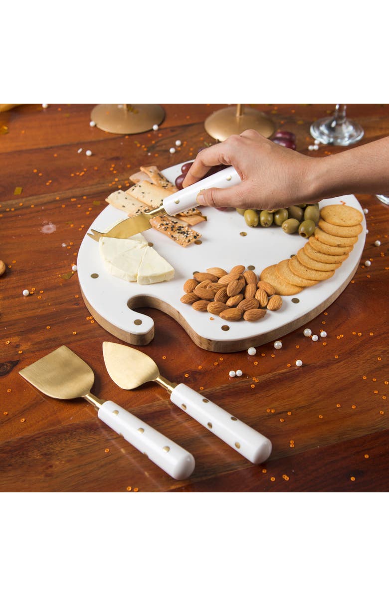 Mela Artisans Sitara Cheese Server Set, Alternate, color, Gold