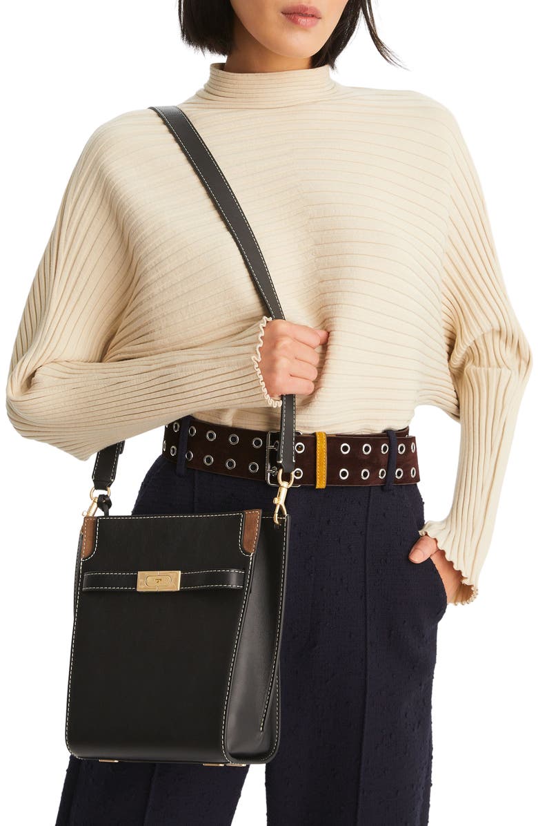 Tory Burch Lee Radziwill Leather Double Bucket Bag, Alternate, color,