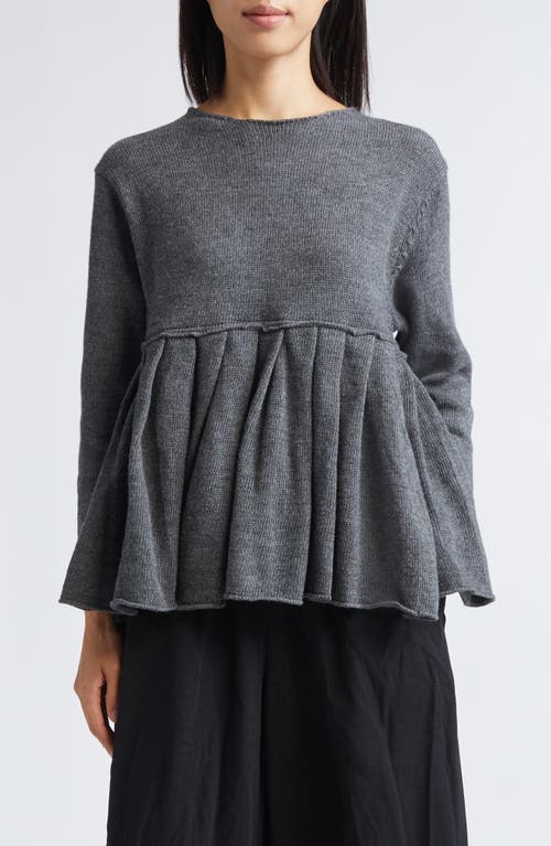 Comme des Garçons Comme des Garçons Wool Jersey Peplum Sweater in Charcoal  product