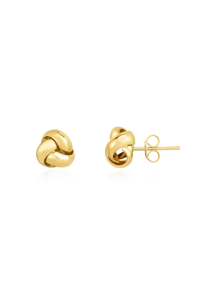 Polished Gold Knot Stud Earring, Main, color, Yellow Gold