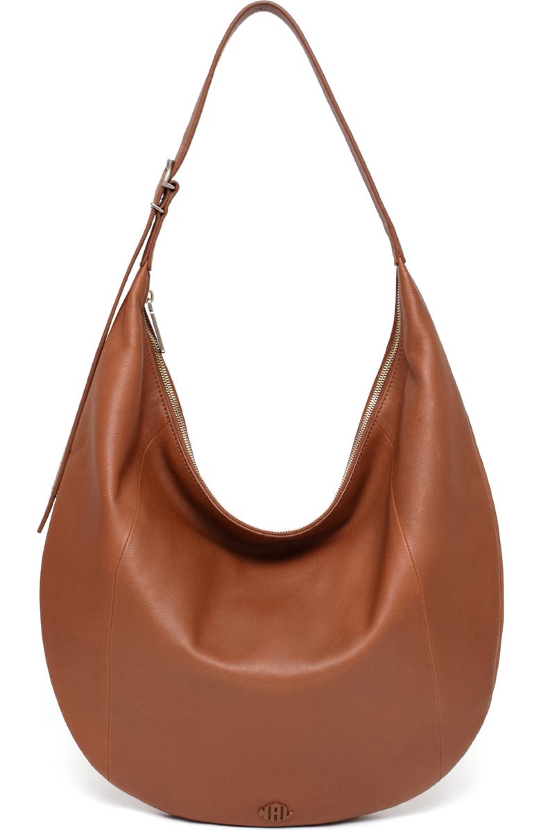 New Amsterdam Leatherworks Wyatt Oversize Hobo Bag, Main, color, Chestnut