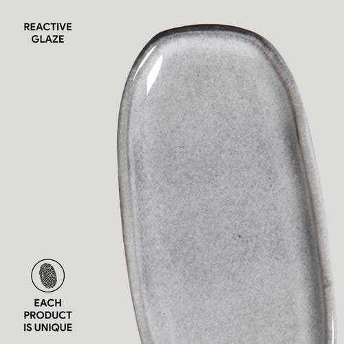 Porto Brasil Shallow Organic Oval Platter Mini Set Of 4 In Gray