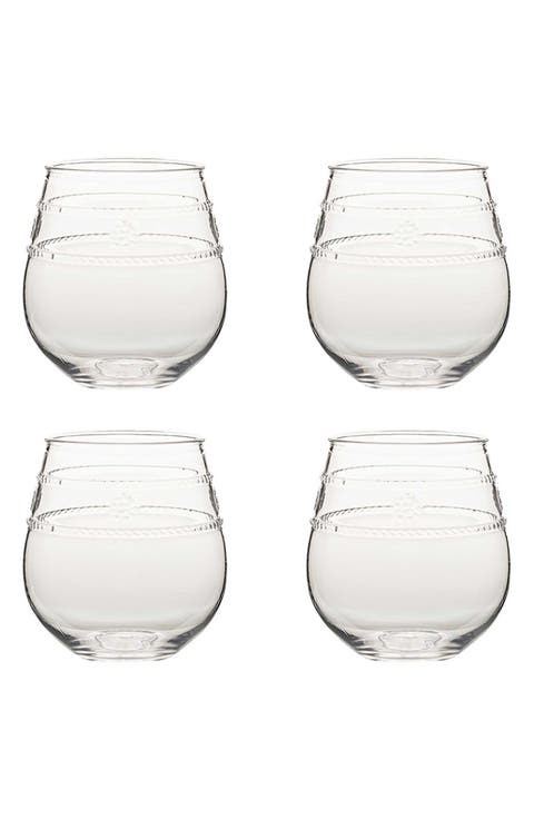 Isabella Set of 4 Acrylic Stemless Wine Glasses