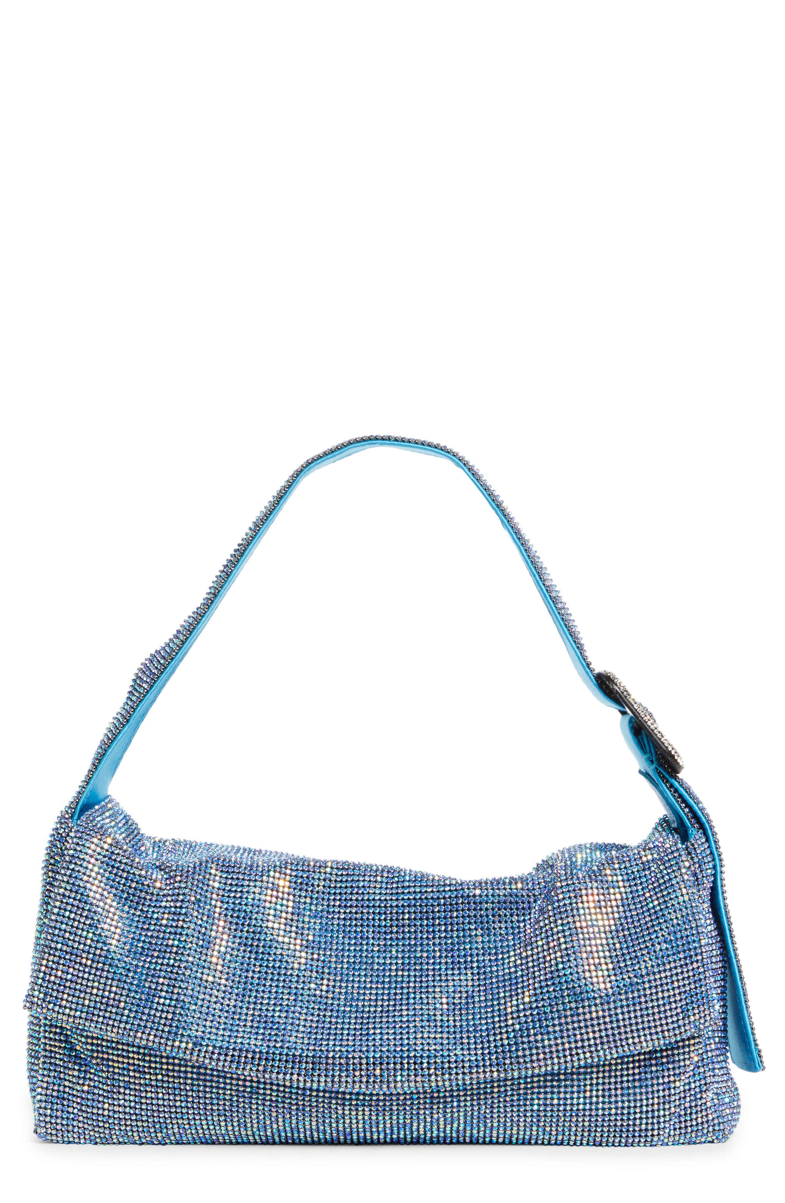 Benedetta Bruzziches Vitty Grande Crystal Mesh Shoulder Bag, Main, color, 