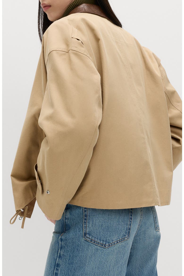 Cotton Blend Twill Bomber Jacket, Alternate, color, LIGHT CARAMEL BROWN