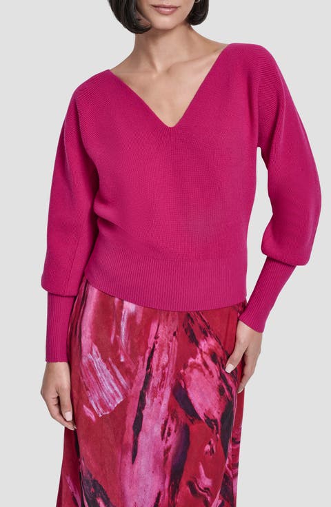 V-Neck Dolman Sleeve Sweater