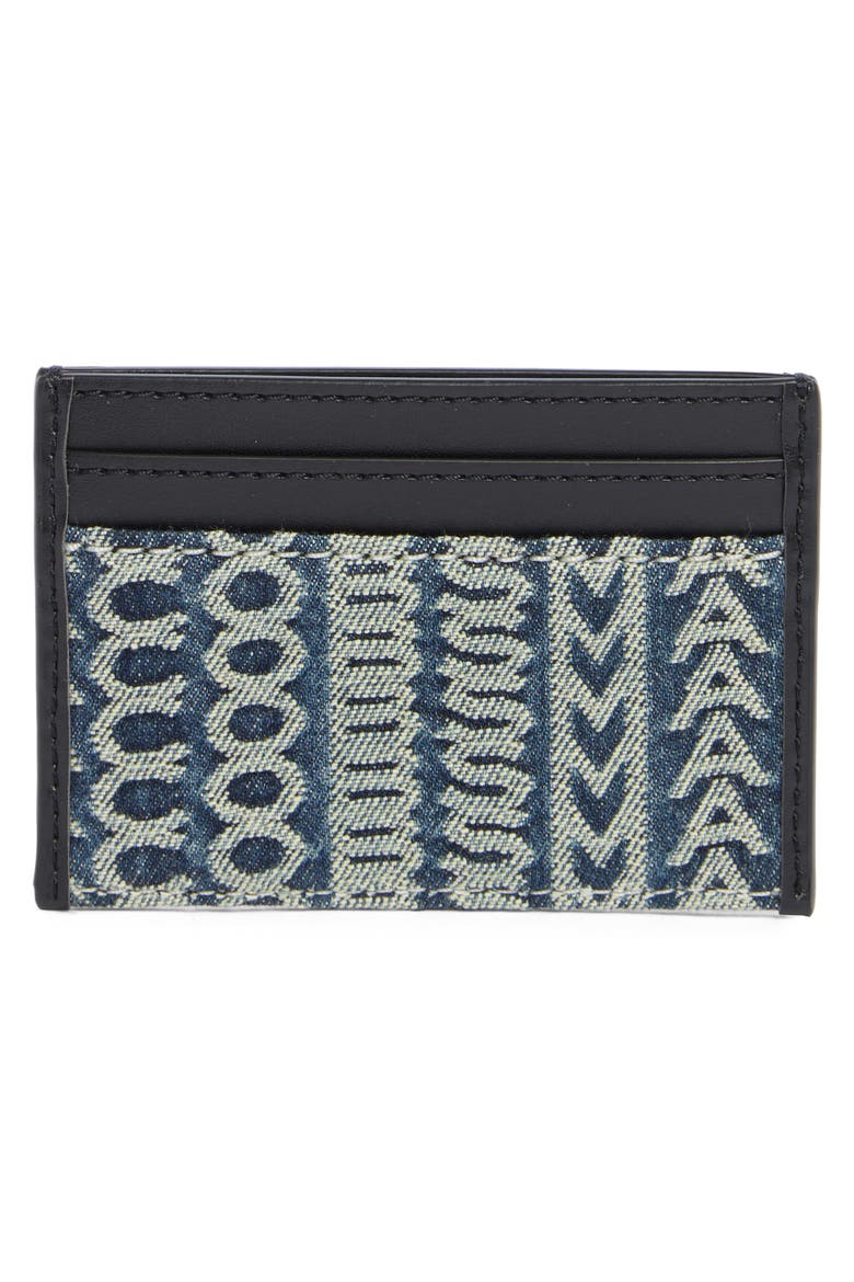 Monogram Denim Card Case, Alternate, color, INDIGO