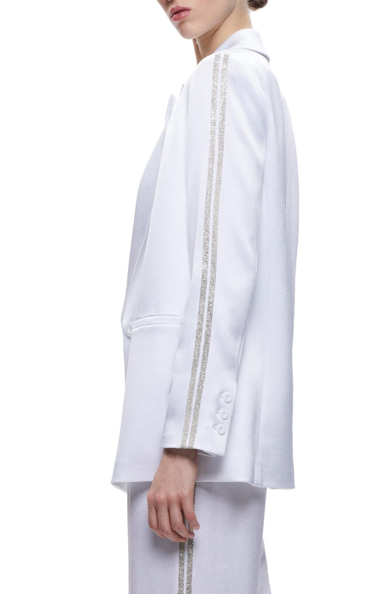 Alice + Olivia Denny Crystal Stripe Longline Blazer, Alternate, color, 