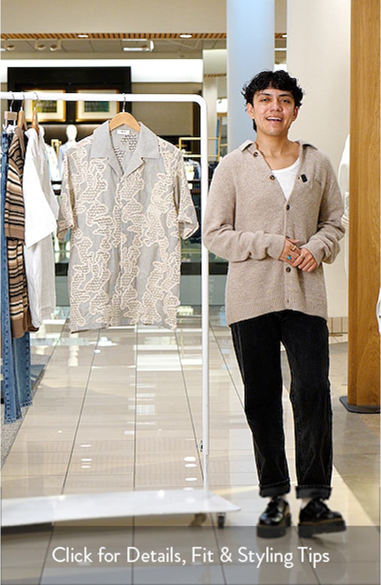 Julio Embroidered Inset Organic Cotton Button-Up Shirt, sales video thumbnail