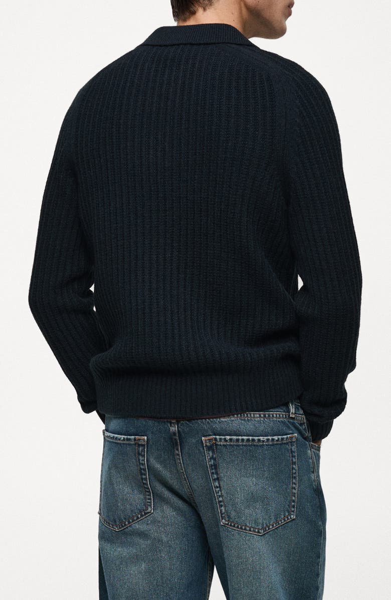 MANGO Rib Polo Sweater, Alternate, color, 
