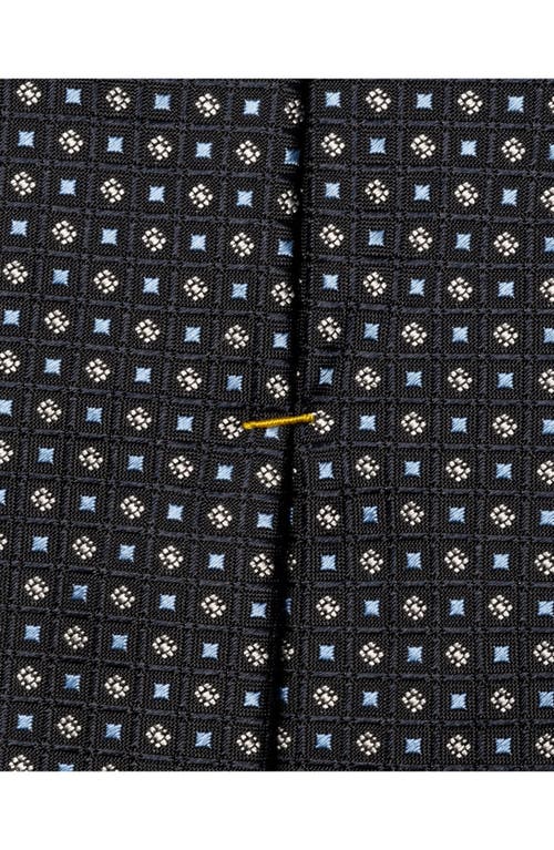 Eton Micro Geometric Silk Tie In Black