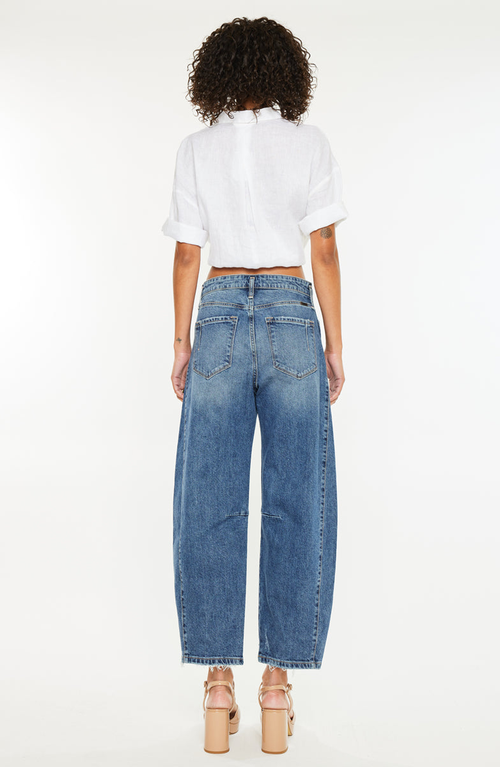 Kancan Yolanda Low Slung Horseshoe Jeans In Blue