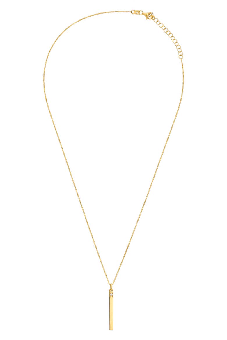 Cubic Zirconia Bar Pendant Necklace, Main, color, YELLOW