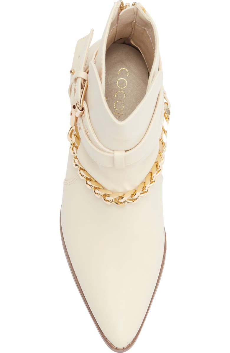 Matisse Jill Buckle Chain Trim Bootie, Alternate, color, Ivory Synthetic