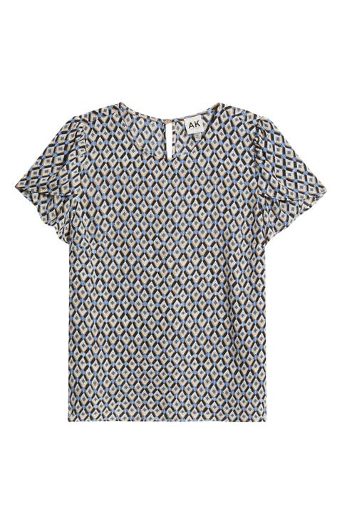 Print Tulip Sleeve Top (Petite)